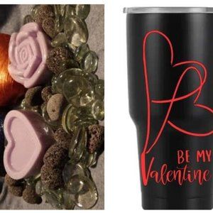 Valentine special gift tumbler with custom handmade body soap